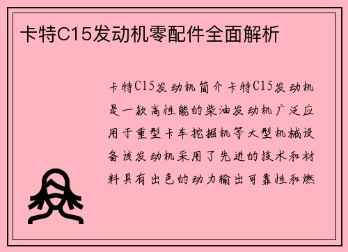 卡特C15发动机零配件全面解析